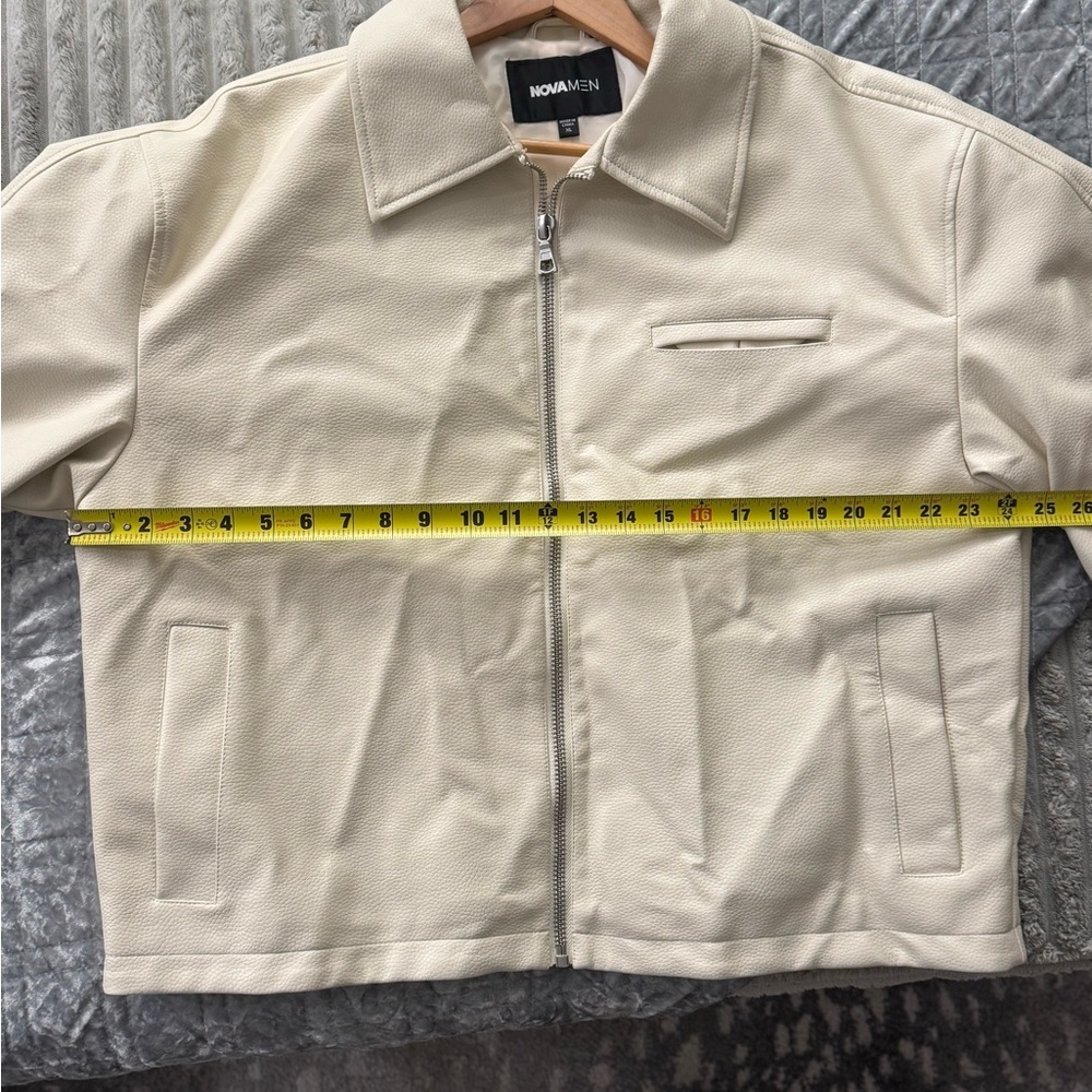 Men's Fashion Nova Beige Zip-Up Jacket - Picture 10 of 10